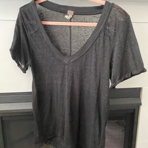 Free People Black V Neck
